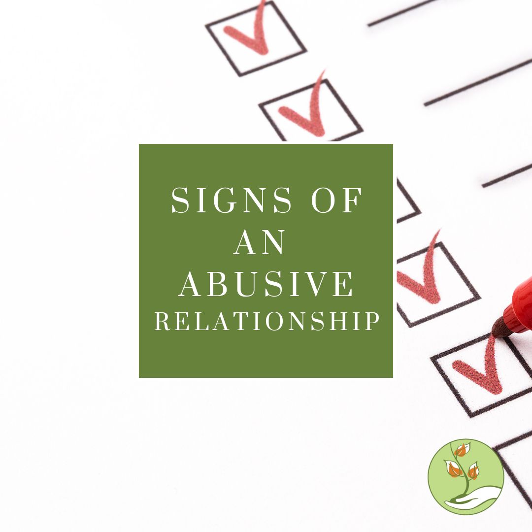 Image that says "Signs of an abusive relationship"